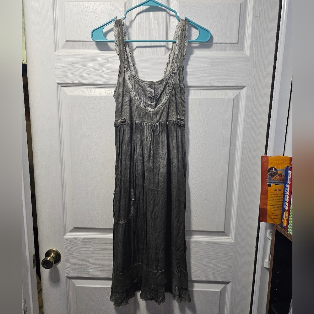 Grey-ish green-ish midi dress